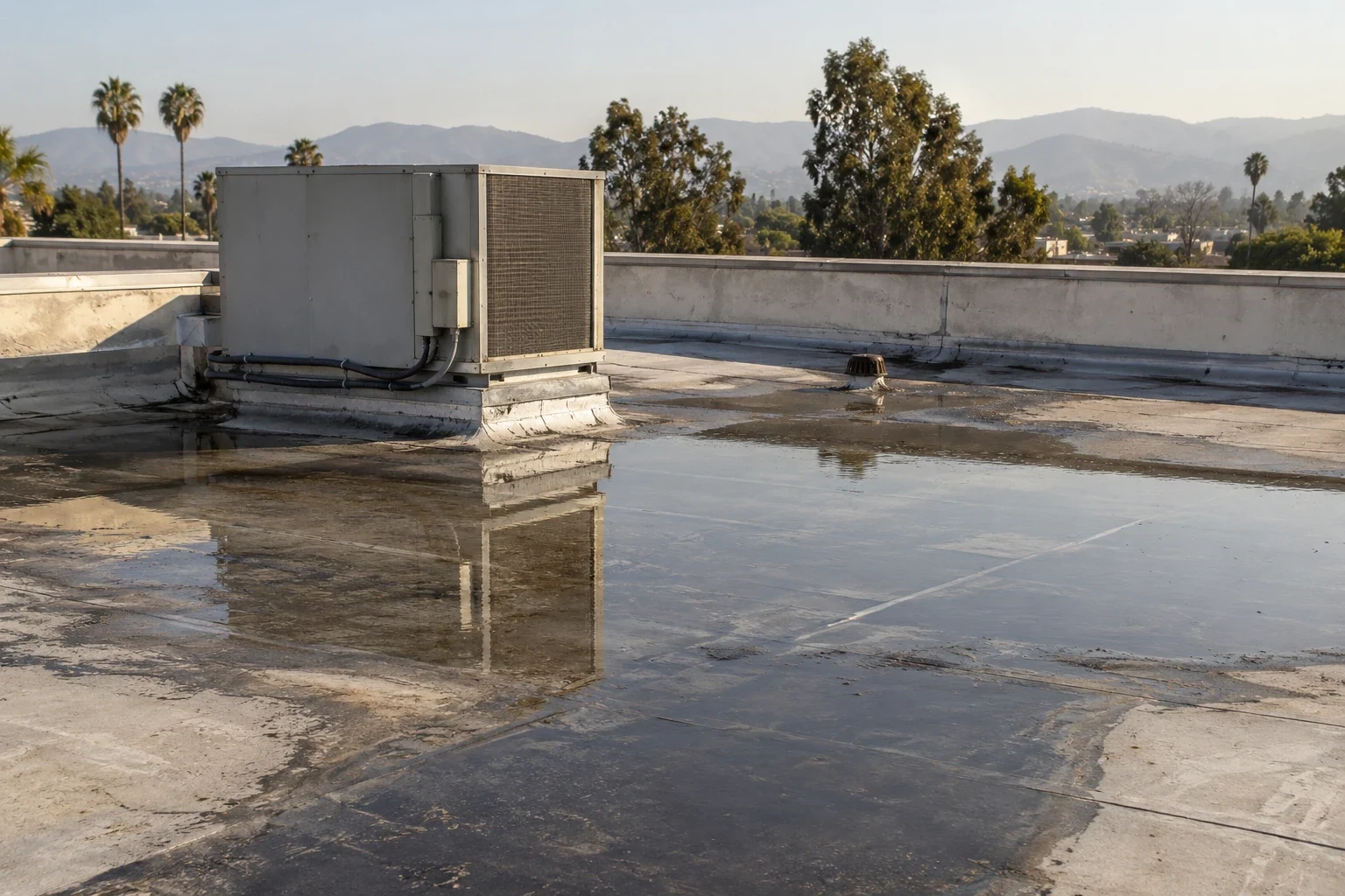 Commercial Ponding Water Roof Repair in Fontana, CA